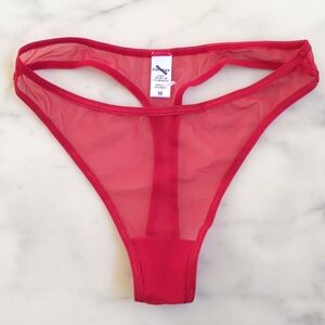 NWOT. Express Red Sheer Thong Panty.